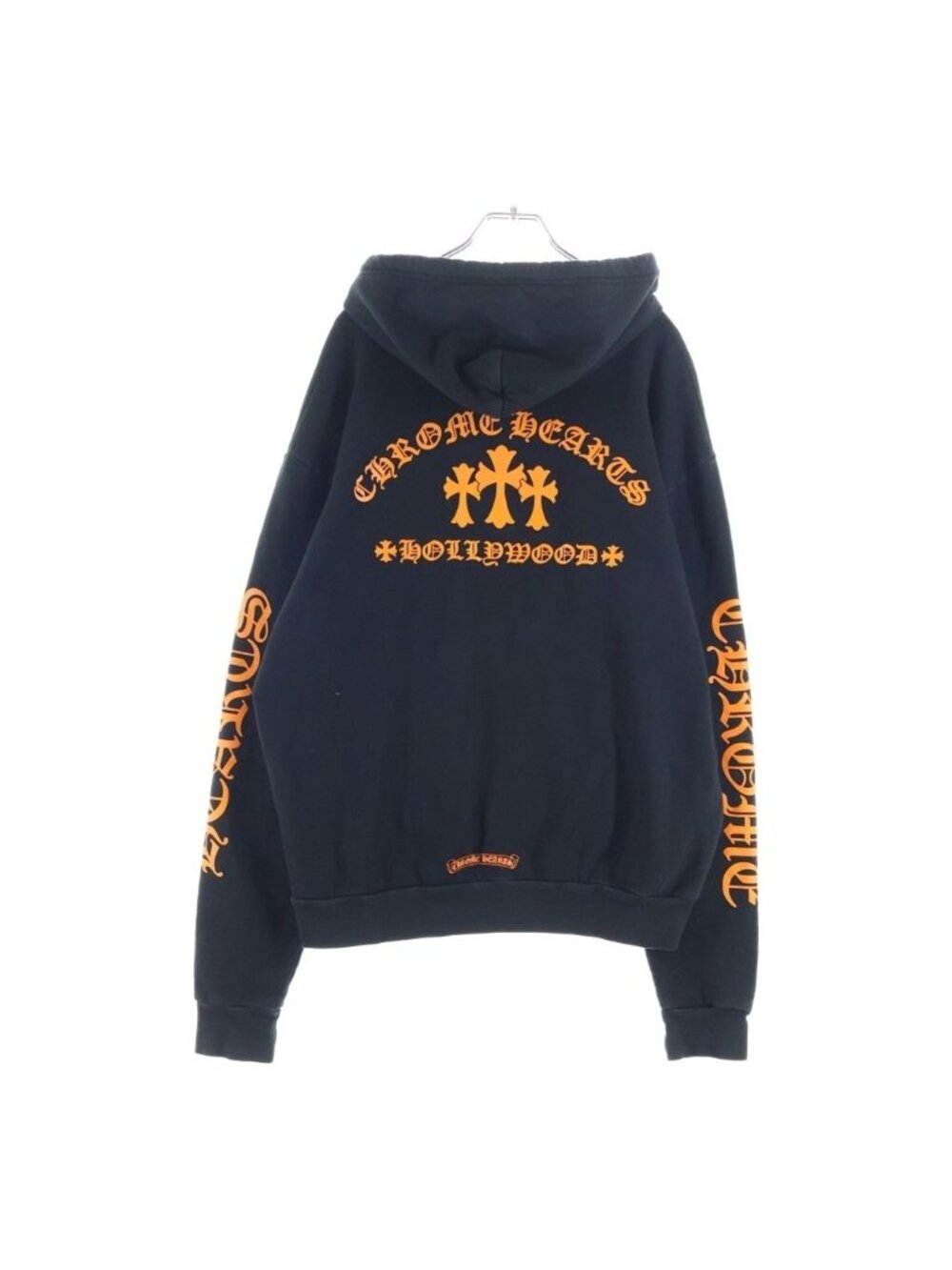 Chrome Hearts King Taco Cem HD Plvr Cemetery Cross Print Hoodie White Orange